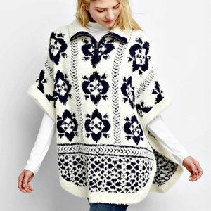 WARM COZY Comfy 1/2 ZIP BLANKET Poncho SZ M/L